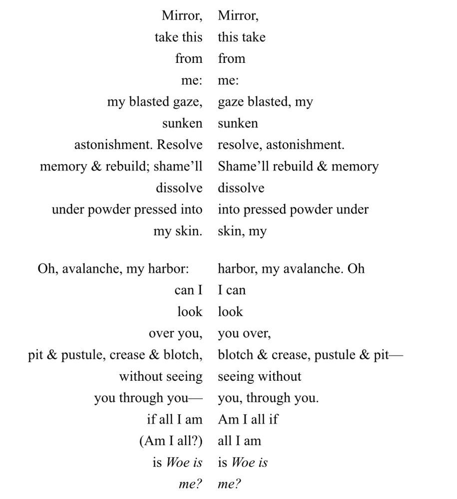 rita dove - mirror (a poem in the shape of a mirror